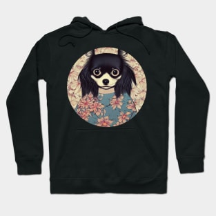 Black Long Haired Chihuahua Japan Blossom Hairy Fluffy Chihuahua Dog Mom Hoodie